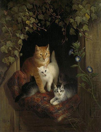 Henriette Ronner-Knip Cat with Kittens oil painting picture